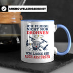 Drohnen Tasse Ich fliege nicht nur Drohnen ich lasse sie auc – Blau [farbe:blau]
