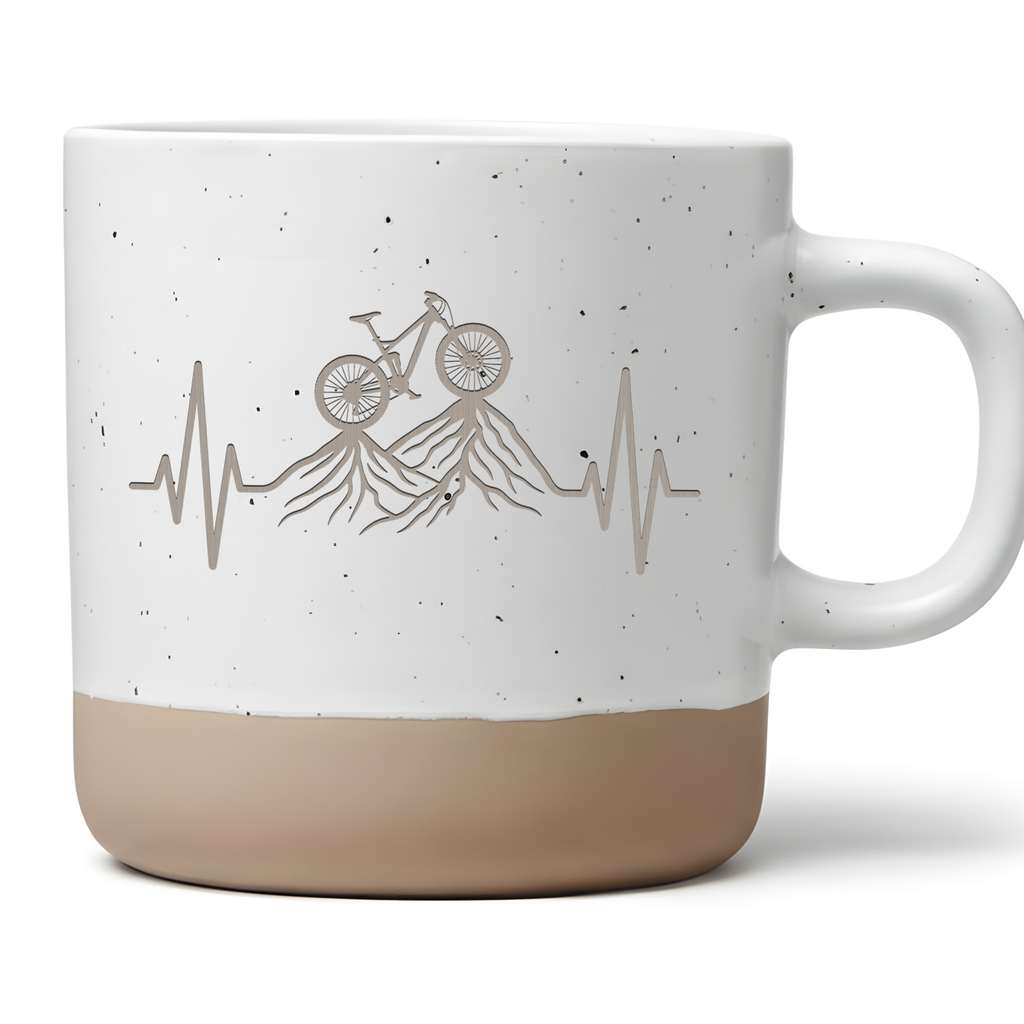 Mountainbike Herzschlag Tasse MTB Kaffeetasse Fahrrad Geschenk Downhill Geschenke Bergliebhaber Biker Kaffeebecher