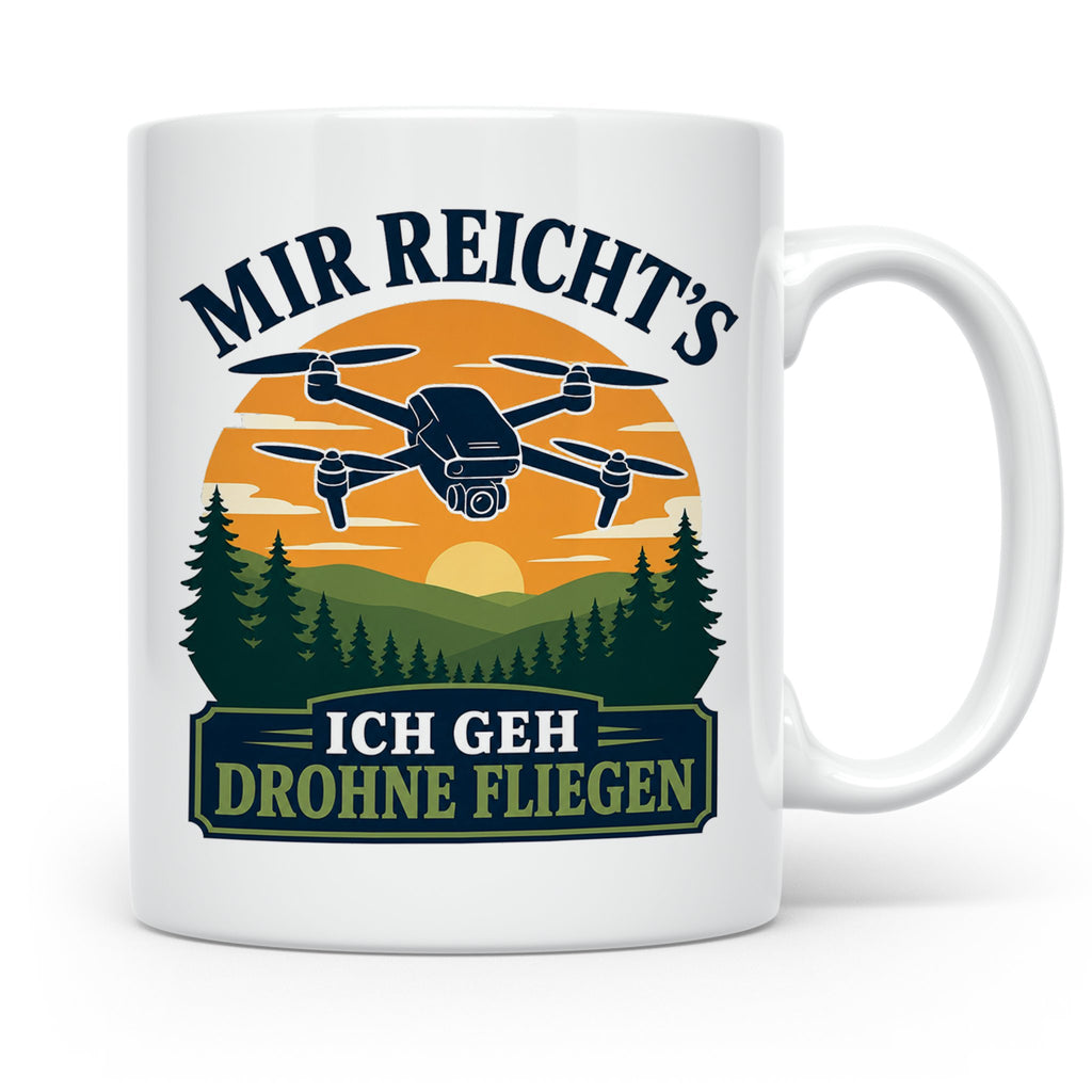 Drohnen Tasse Mir reichts ich geh Drohne fliegen - Geschenk  – Weiß [farbe:weiß]