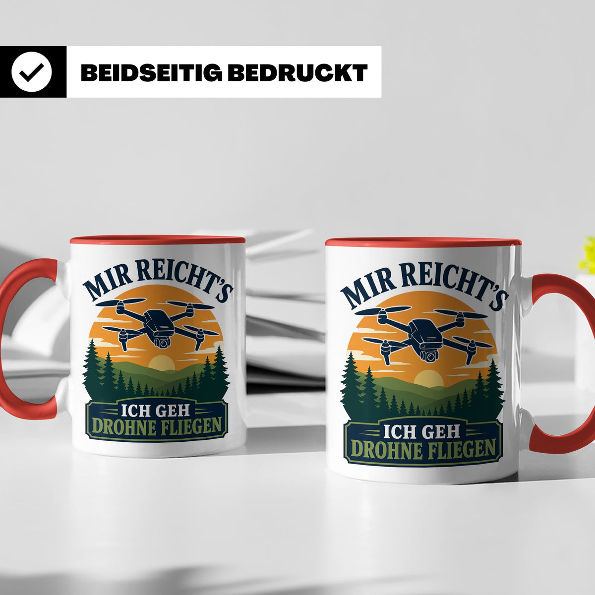 Drohnen Tasse Mir reichts ich geh Drohne fliegen - Geschenk  – Rot [farbe:rot]