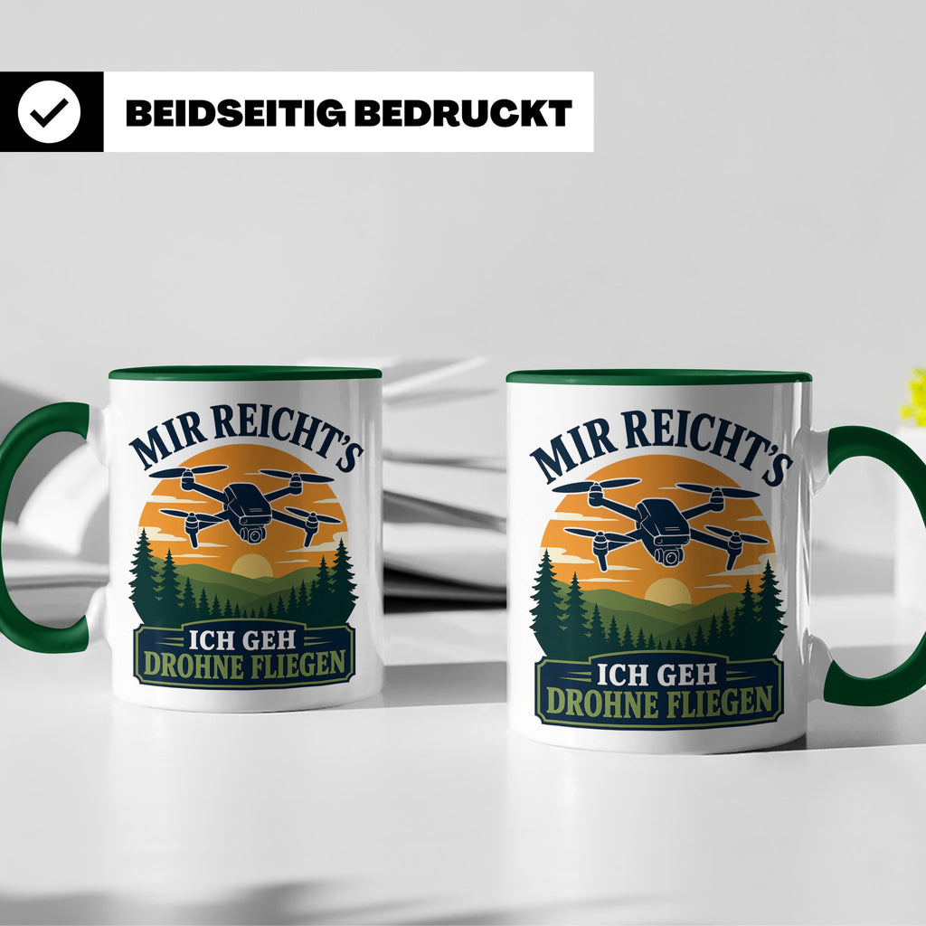 Drohnen Tasse Mir reichts ich geh Drohne fliegen - Geschenk  – Grün [farbe:grün]