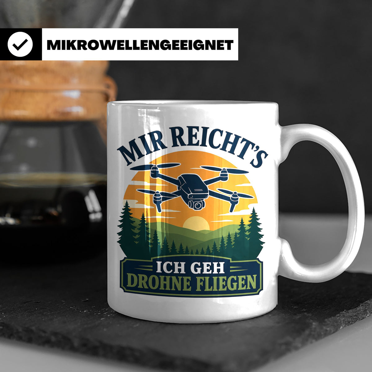 Drohnen Tasse Mir reichts ich geh Drohne fliegen - Geschenk  – Weiß [farbe:weiß]