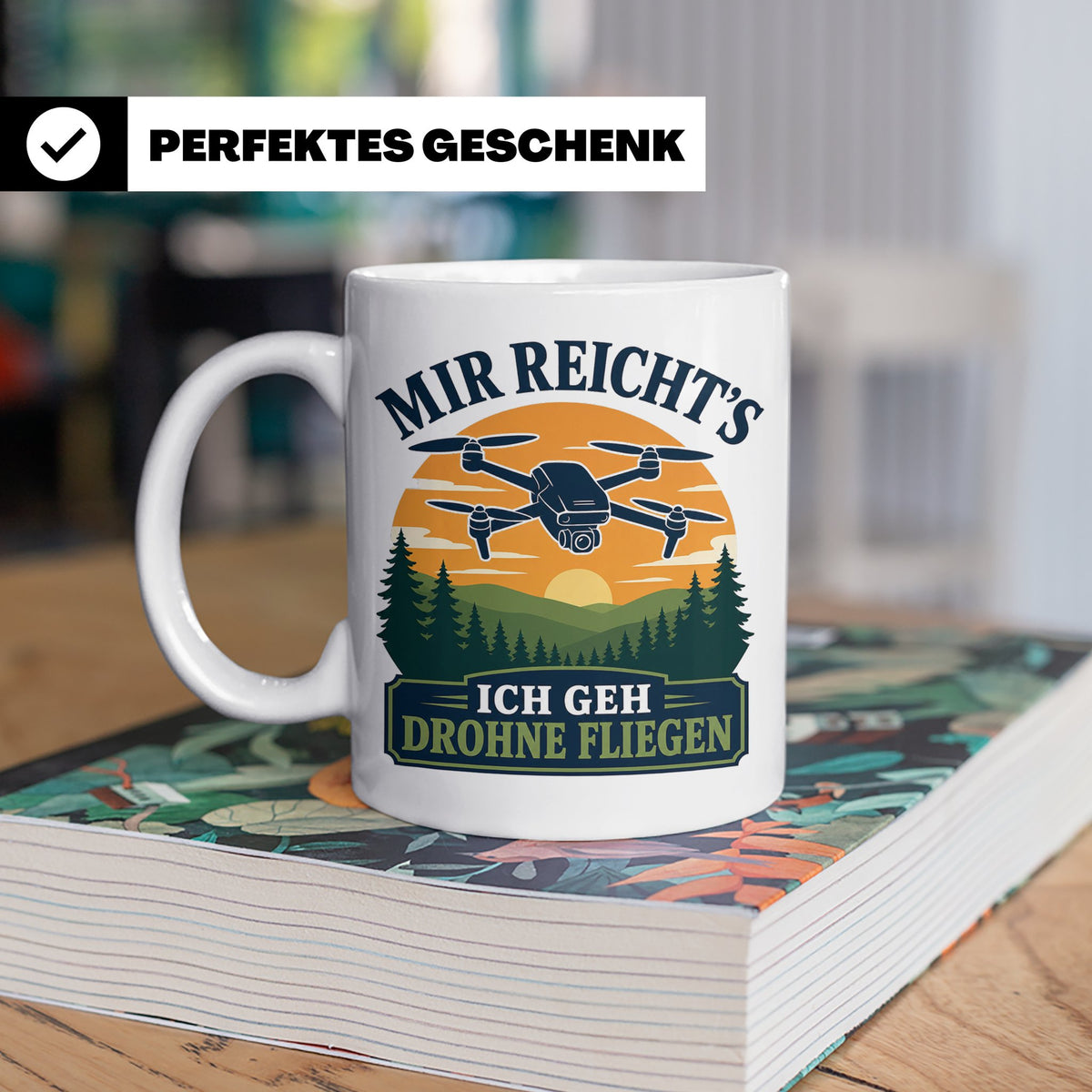 Drohnen Tasse Mir reichts ich geh Drohne fliegen - Geschenk  – Weiß [farbe:weiß]