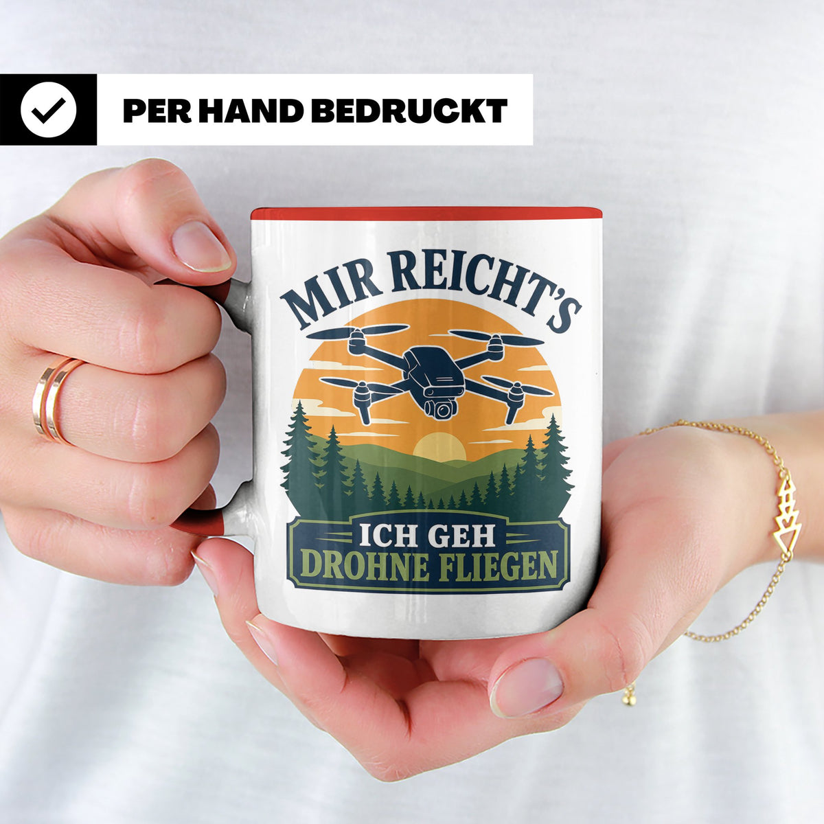 Drohnen Tasse Mir reichts ich geh Drohne fliegen - Geschenk  – Rot [farbe:rot]