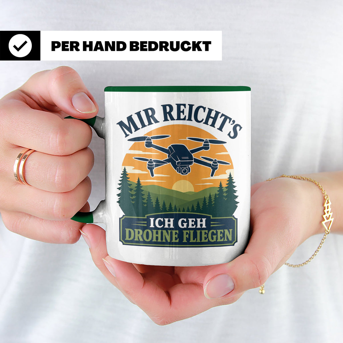 Drohnen Tasse Mir reichts ich geh Drohne fliegen - Geschenk  – Grün [farbe:grün]