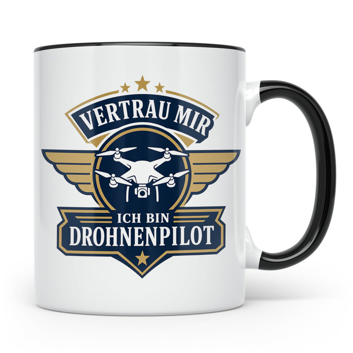 Drohnen Tasse Vertrau mir ich bin Drohnenpilot - Geschenk fü – Schwarz [farbe:schwarz]
