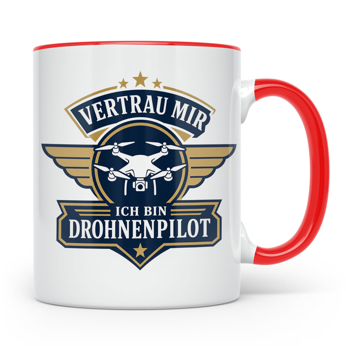 Drohnen Tasse Vertrau mir ich bin Drohnenpilot - Geschenk fü – Rot [farbe:rot]