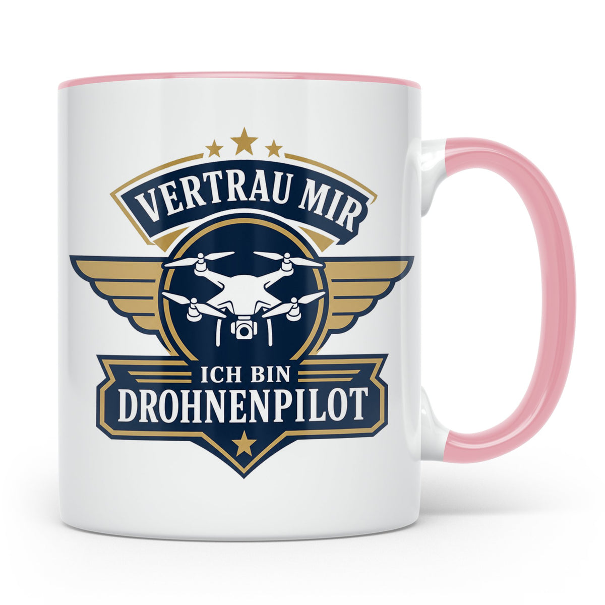 Drohnen Tasse Vertrau mir ich bin Drohnenpilot - Geschenk fü – Rosa [farbe:rosa]