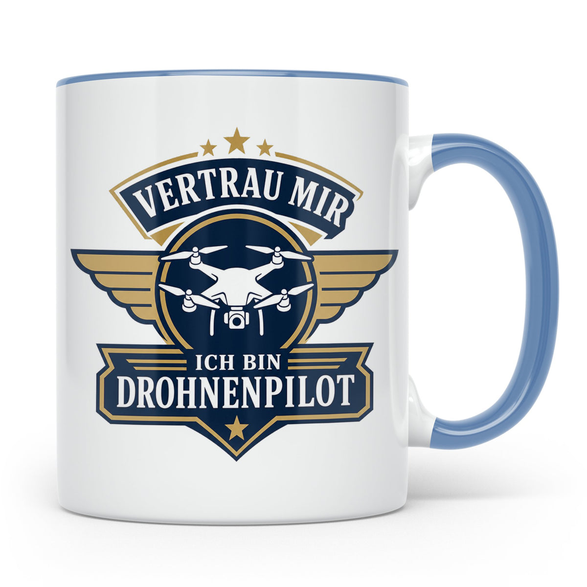 Drohnen Tasse Vertrau mir ich bin Drohnenpilot - Geschenk fü – Blau [farbe:blau]