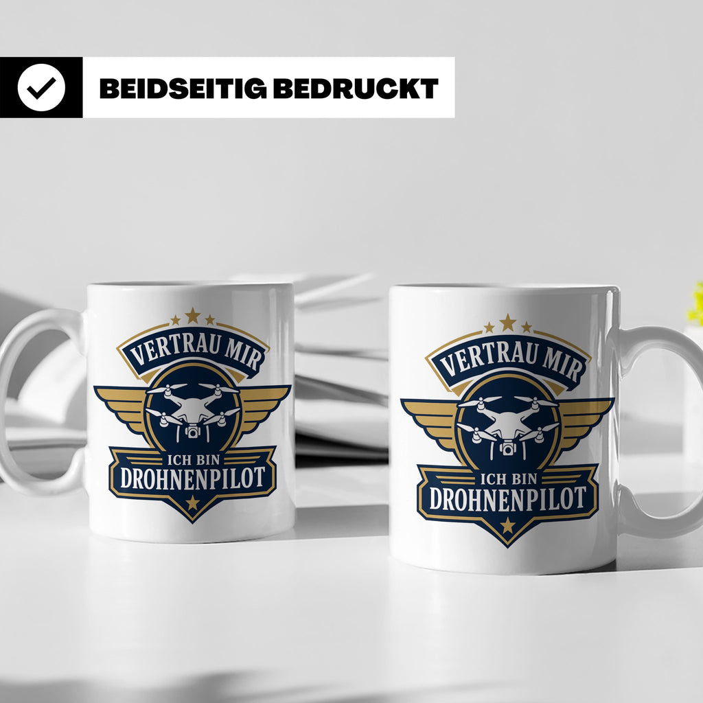 Drohnen Tasse Vertrau mir ich bin Drohnenpilot - Geschenk fü – Weiß [farbe:weiß]