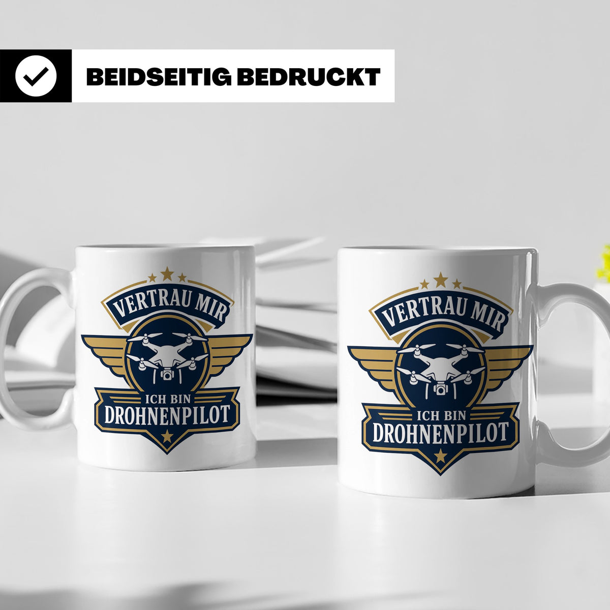 Drohnen Tasse Vertrau mir ich bin Drohnenpilot - Geschenk fü – Weiß [farbe:weiß]