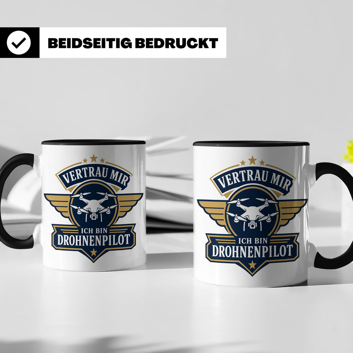 Drohnen Tasse Vertrau mir ich bin Drohnenpilot - Geschenk fü – Schwarz [farbe:schwarz]