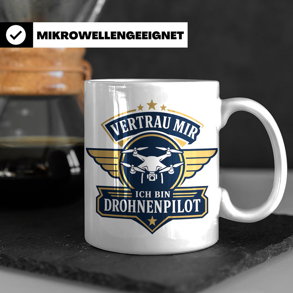 Drohnen Tasse Vertrau mir ich bin Drohnenpilot - Geschenk fü – Weiß [farbe:weiß]