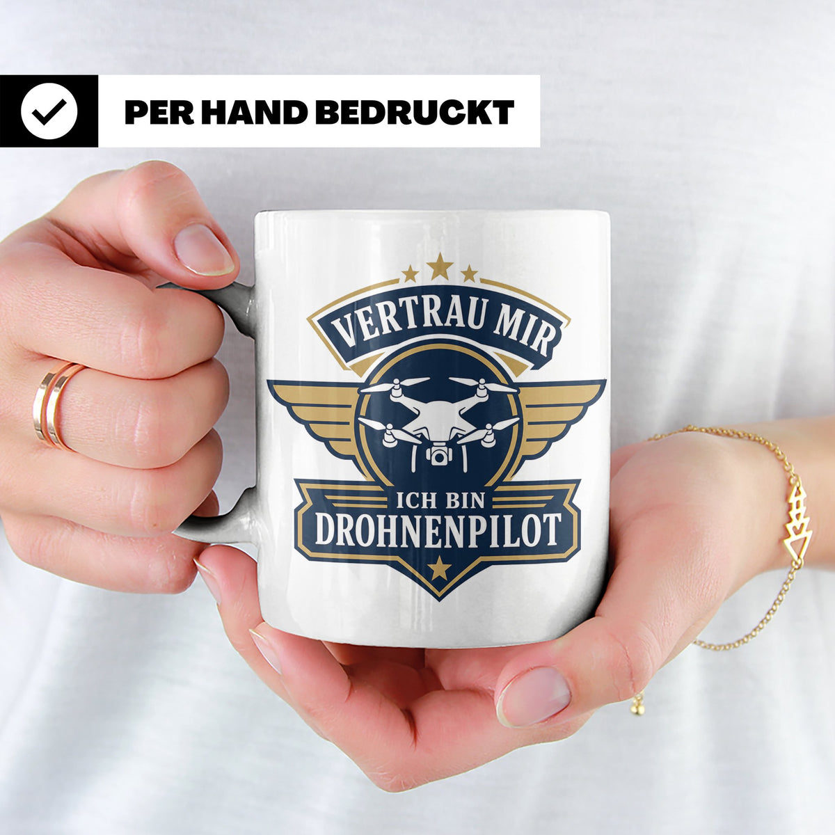 Drohnen Tasse Vertrau mir ich bin Drohnenpilot - Geschenk fü – Weiß [farbe:weiß]