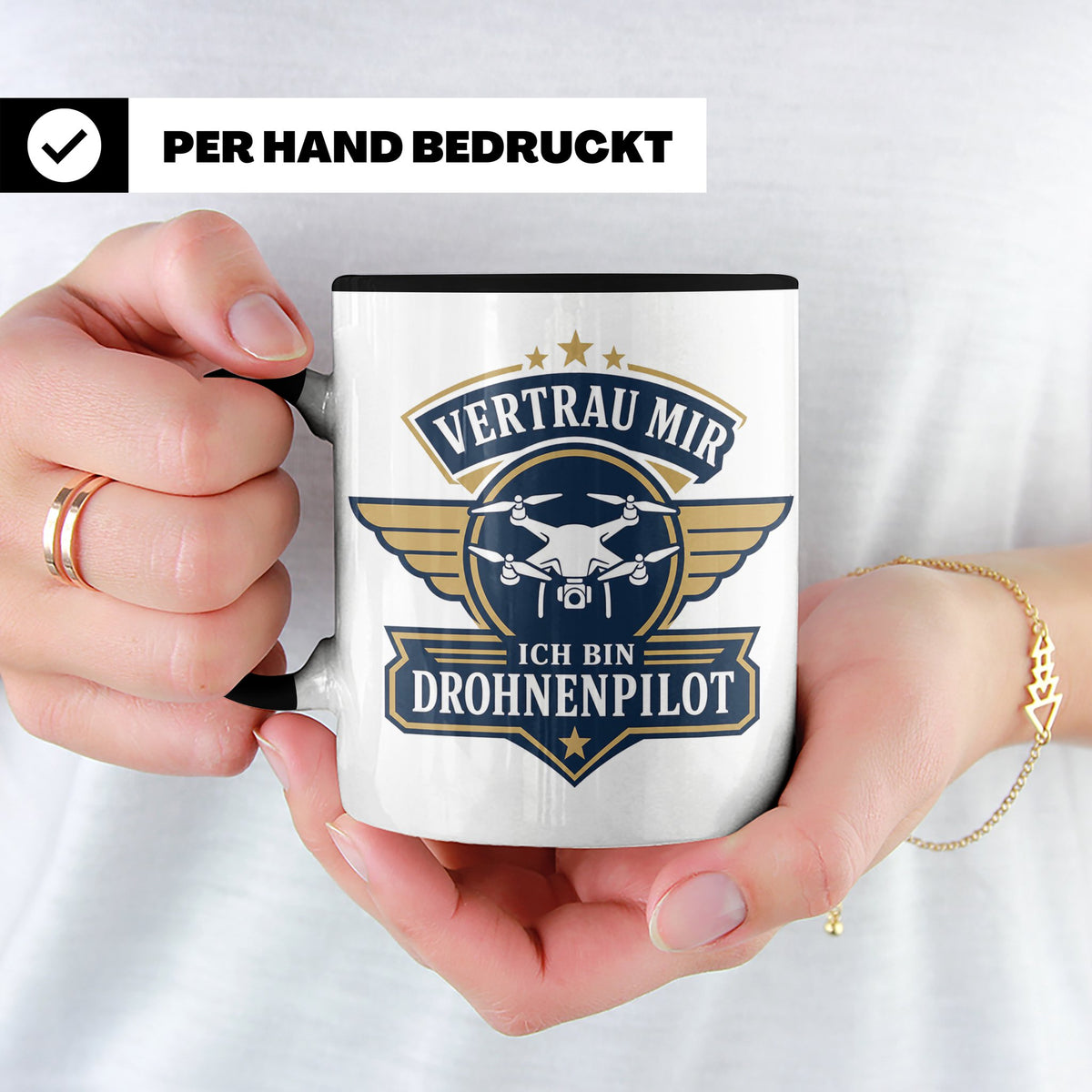 Drohnen Tasse Vertrau mir ich bin Drohnenpilot - Geschenk fü – Schwarz [farbe:schwarz]