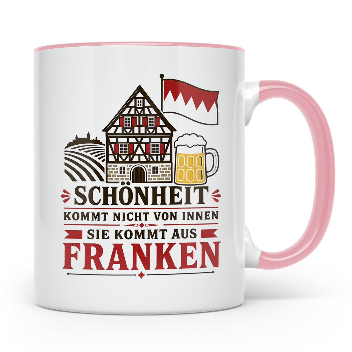 Franken Tasse Schönheit kommt nicht von innen sie kommt aus  – Rosa [farbe:rosa]