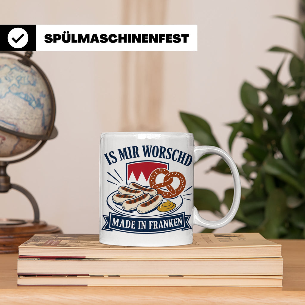 Franken Tasse Is mir worschd made in Franken - Fränkischer D – Weiß [farbe:weiß]