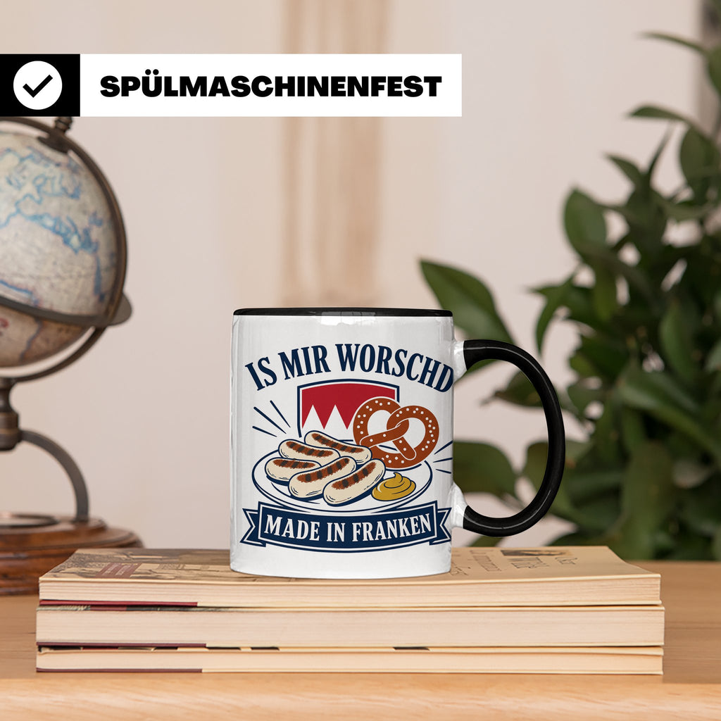 Franken Tasse Is mir worschd made in Franken - Fränkischer D – Schwarz [farbe:schwarz]