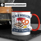 Franken Tasse Is mir worschd made in Franken - Fränkischer D – Rot [farbe:rot]