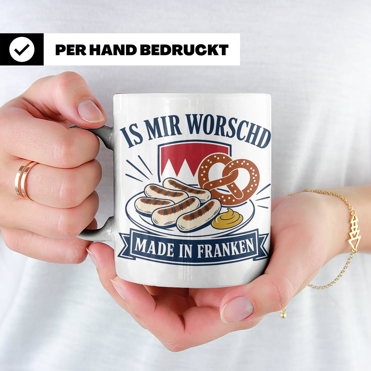 Franken Tasse Is mir worschd made in Franken - Fränkischer D – Weiß [farbe:weiß]