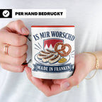 Franken Tasse Is mir worschd made in Franken - Fränkischer D – Rot [farbe:rot]