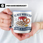 Franken Tasse Is mir worschd made in Franken - Fränkischer D – Blau [farbe:blau]