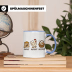 Hühner Tasse Input Putput Output - Lustiges Geschenk für Hüh – Blau [farbe:blau]
