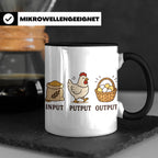 Hühner Tasse Input Putput Output - Lustiges Geschenk für Hüh – Schwarz [farbe:schwarz]