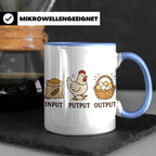 Hühner Tasse Input Putput Output - Lustiges Geschenk für Hüh – Blau [farbe:blau]