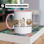Hühner Tasse Input Putput Output - Lustiges Geschenk für Hüh – Rosa [farbe:rosa]