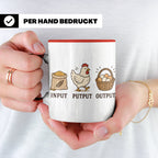 Hühner Tasse Input Putput Output - Lustiges Geschenk für Hüh – Rot [farbe:rot]