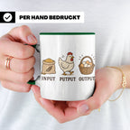 Hühner Tasse Input Putput Output - Lustiges Geschenk für Hüh – Grün [farbe:grün]