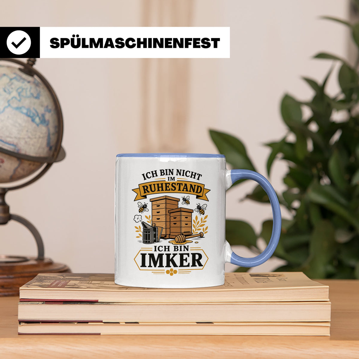 Imker Tasse Ich bin nicht im Ruhestand ich bin Imker - Gesch – Blau [farbe:blau]
