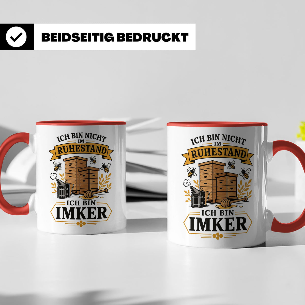 Imker Tasse Ich bin nicht im Ruhestand ich bin Imker - Gesch – Rot [farbe:rot]