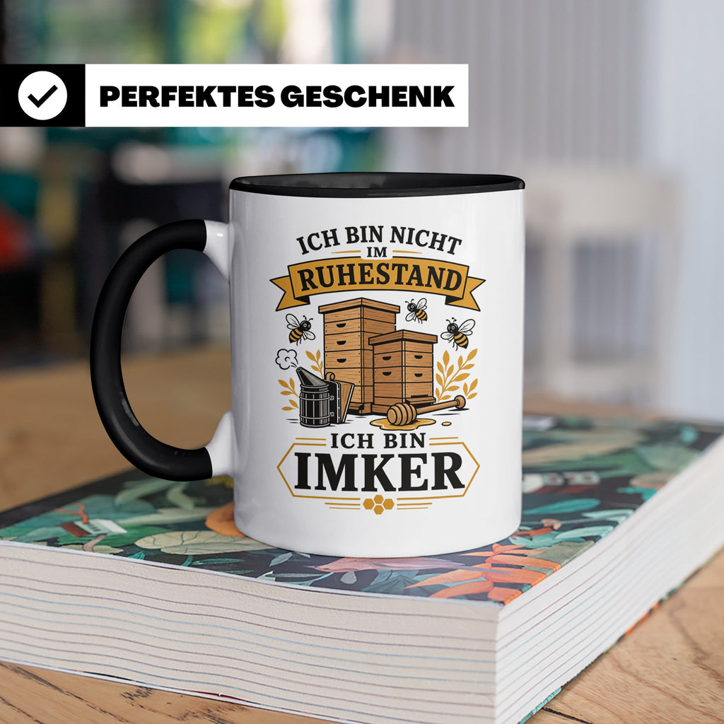 Imker Tasse Ich bin nicht im Ruhestand ich bin Imker - Gesch – Schwarz [farbe:schwarz]