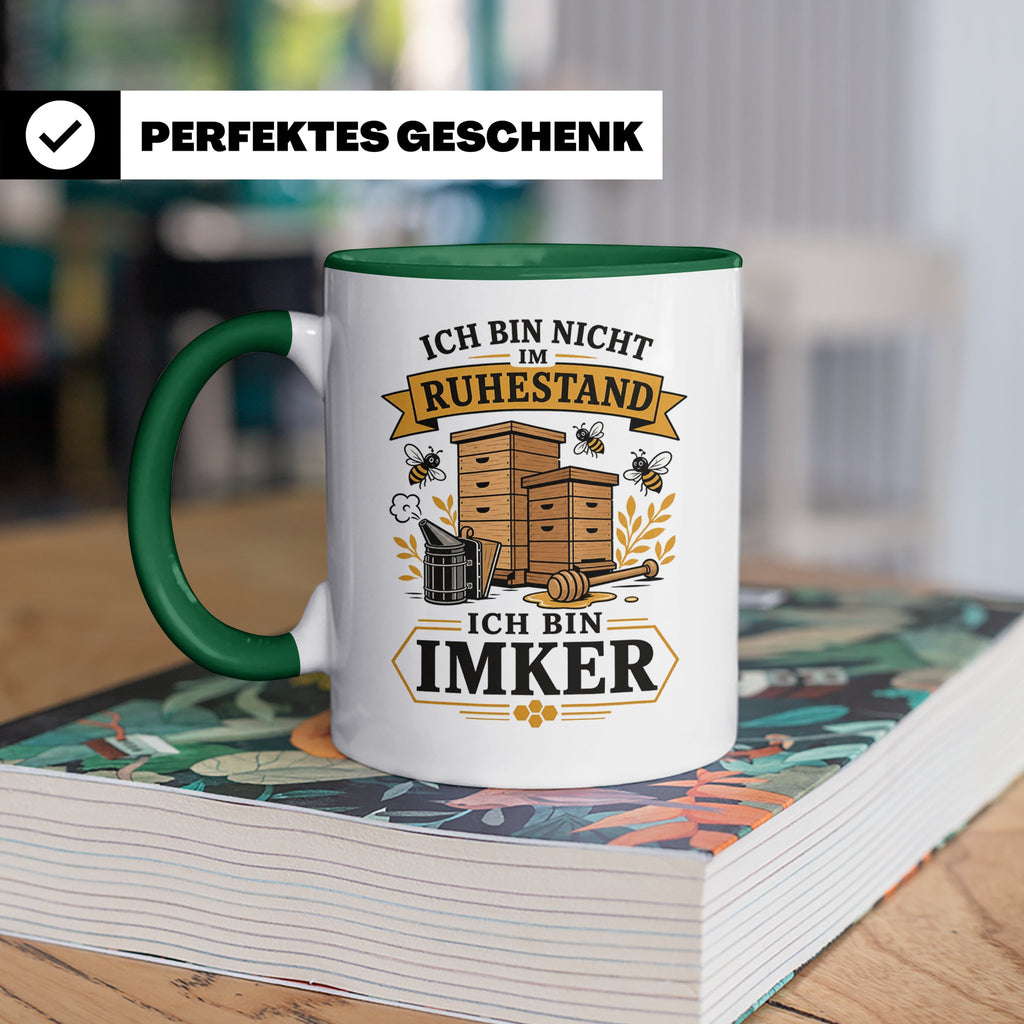Imker Tasse Ich bin nicht im Ruhestand ich bin Imker - Gesch – Grün [farbe:grün]