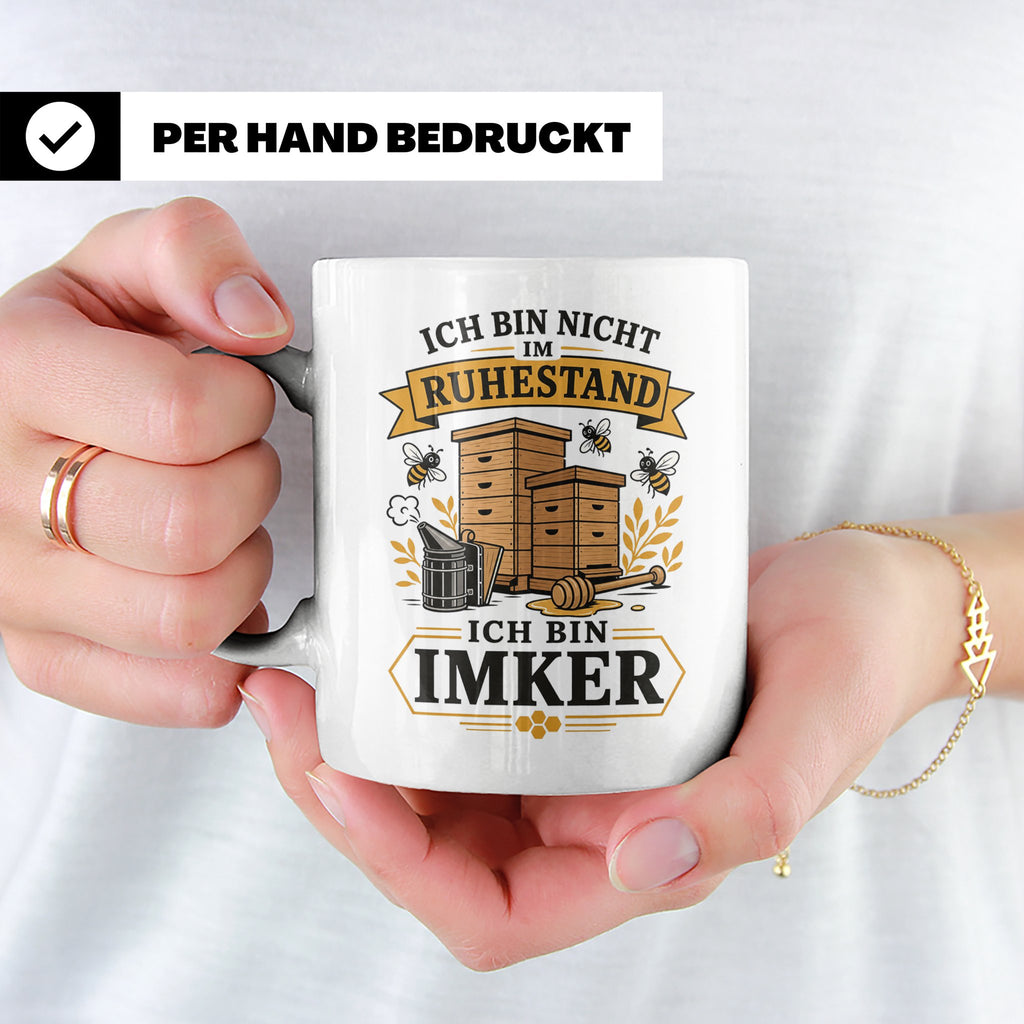 Imker Tasse Ich bin nicht im Ruhestand ich bin Imker - Gesch – Weiß [farbe:weiß]