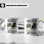 Jäger Tasse Liegt nix auf dem Teller war die Sau wohl schnel – Weiß [farbe:weiß]