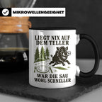 Jäger Tasse Liegt nix auf dem Teller war die Sau wohl schnel – Schwarz [farbe:schwarz]