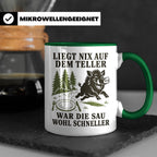 Jäger Tasse Liegt nix auf dem Teller war die Sau wohl schnel – Grün [farbe:grün]