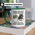 Jäger Tasse Liegt nix auf dem Teller war die Sau wohl schnel – Grün [farbe:grün]