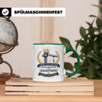 Kranführer Tasse Verneigt euch ihr Narren seine Majestät der – Grün [farbe:grün]
