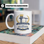Kranführer Tasse Verneigt euch ihr Narren seine Majestät der – Weiß [farbe:weiß]