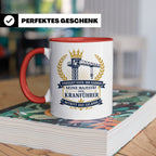 Kranführer Tasse Verneigt euch ihr Narren seine Majestät der – Rot [farbe:rot]