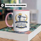 Kranführer Tasse Verneigt euch ihr Narren seine Majestät der – Rosa [farbe:rosa]