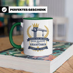 Kranführer Tasse Verneigt euch ihr Narren seine Majestät der – Grün [farbe:grün]