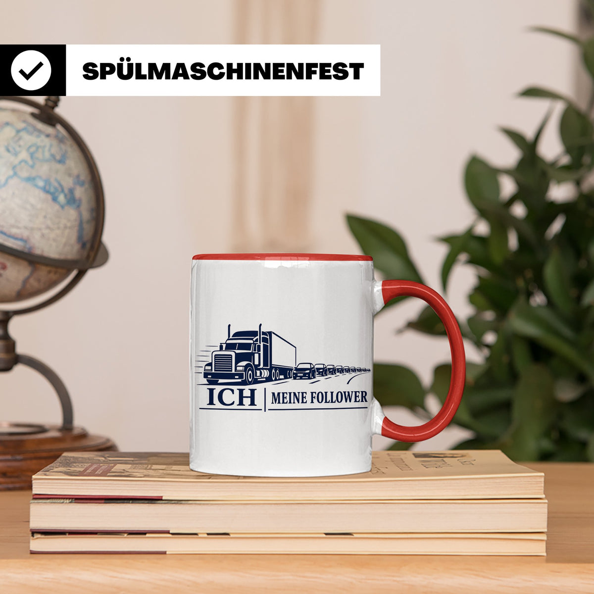 LKW Tasse Ich und meine Follower - Lustiges Geschenk für LKW – Rot [farbe:rot]