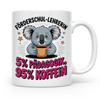 Förderschul Lehrerin Tasse - Koala mit Kaffee Pädagogik Kaff – Weiß [farbe:weiß]