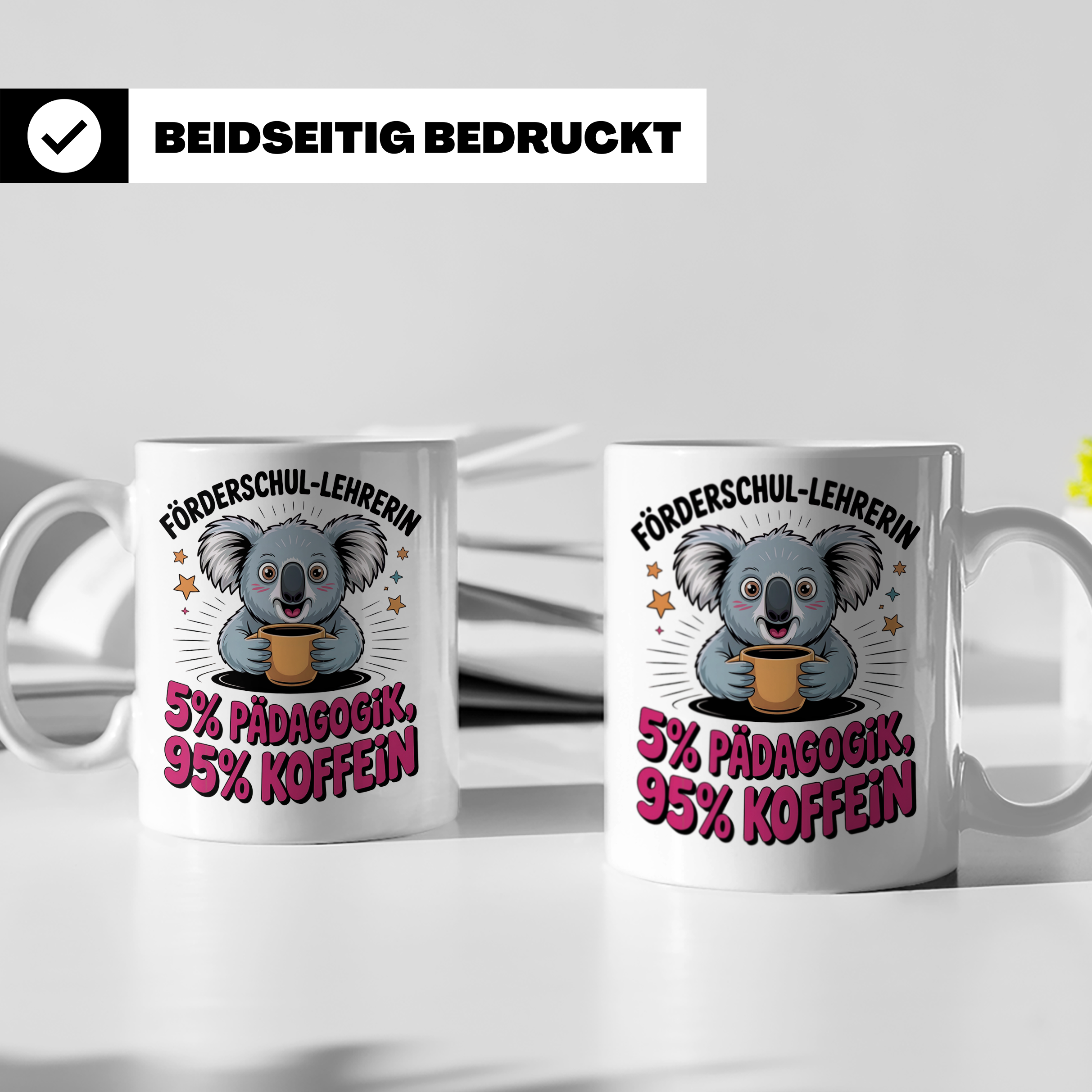 Förderschul Lehrerin Tasse - Koala mit Kaffee Pädagogik Kaff – Weiß [farbe:weiß]