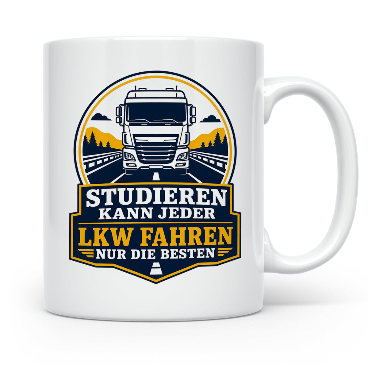 LKW Tasse Studieren kann jeder LKW fahren nur die Besten - G – Weiß [farbe:weiß]